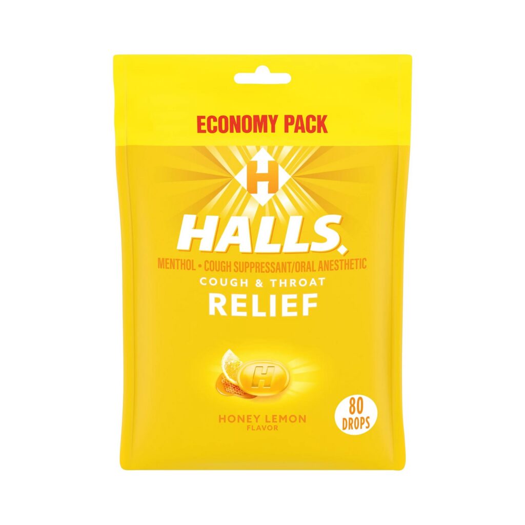Paquet Halls 80 pastilles contre la toux Halls saveur miel et citron