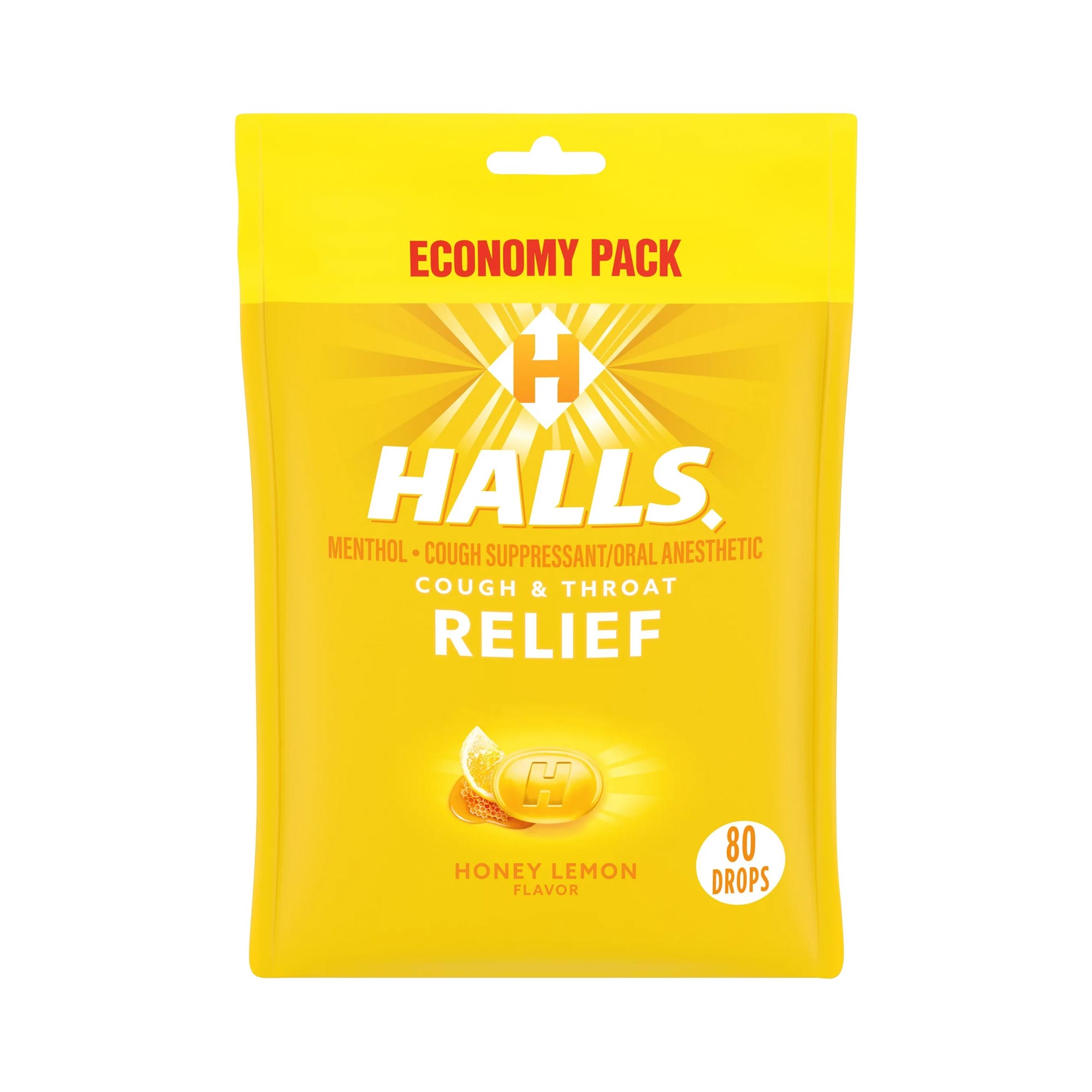Paquet Halls 80 pastilles contre la toux Halls saveur miel et citron