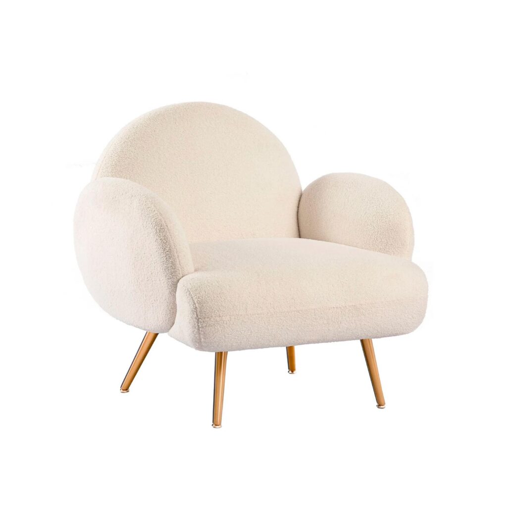 Fauteuil d’appoint blanc pour salon et chambre