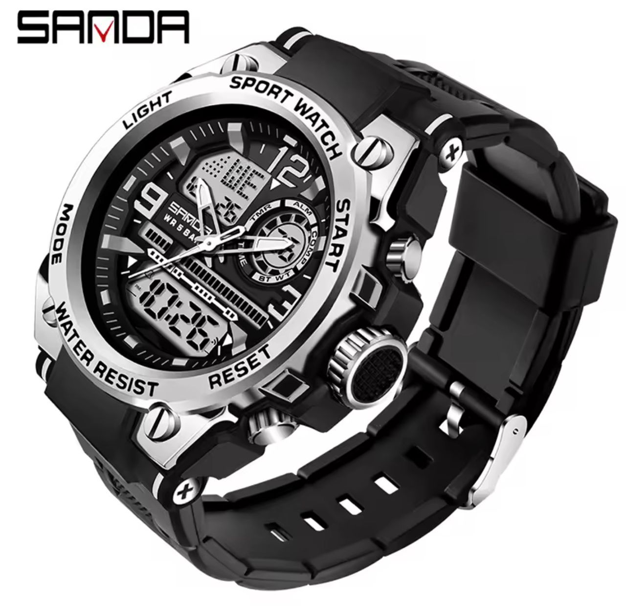 Montre chrono  Sanda double affichage Led