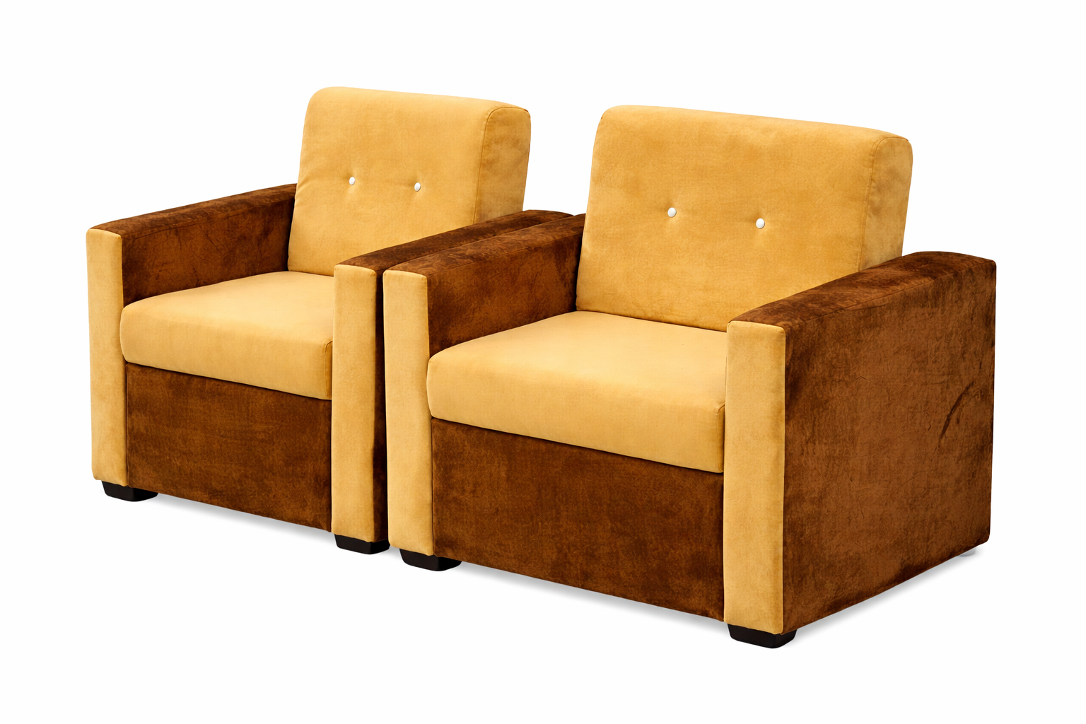 Chaises en velours bicolore élégantes