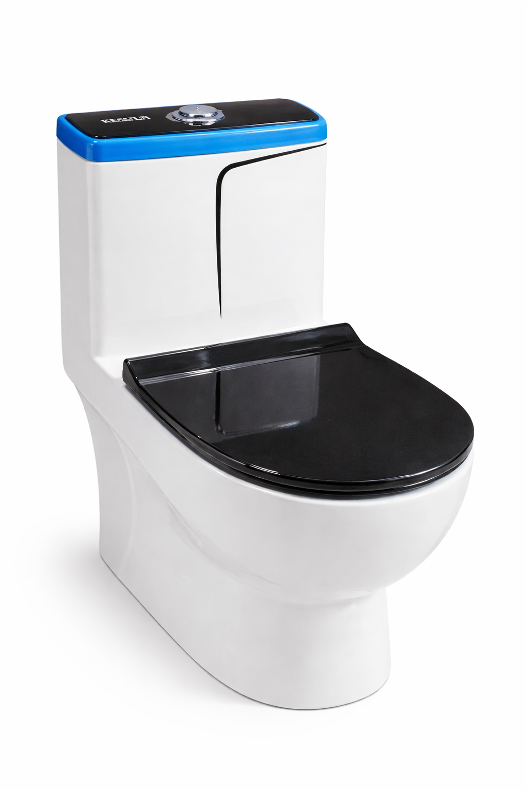 Toilette anglaise moderne avec finition noire