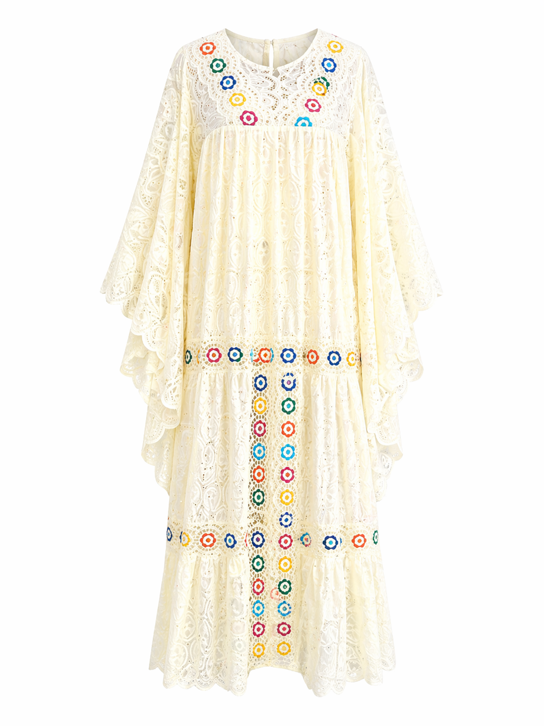 Robe brodée aux motifs floraux