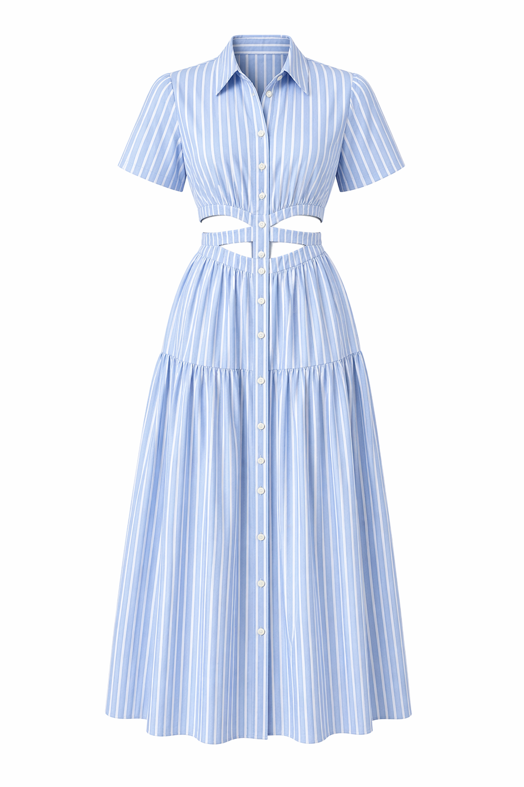 Robe légère à rayures bleu ciel