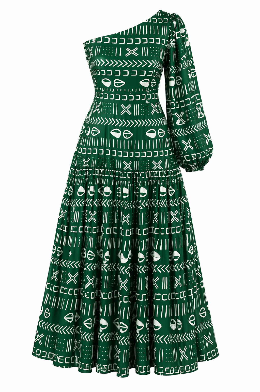 Robe verte avec volants