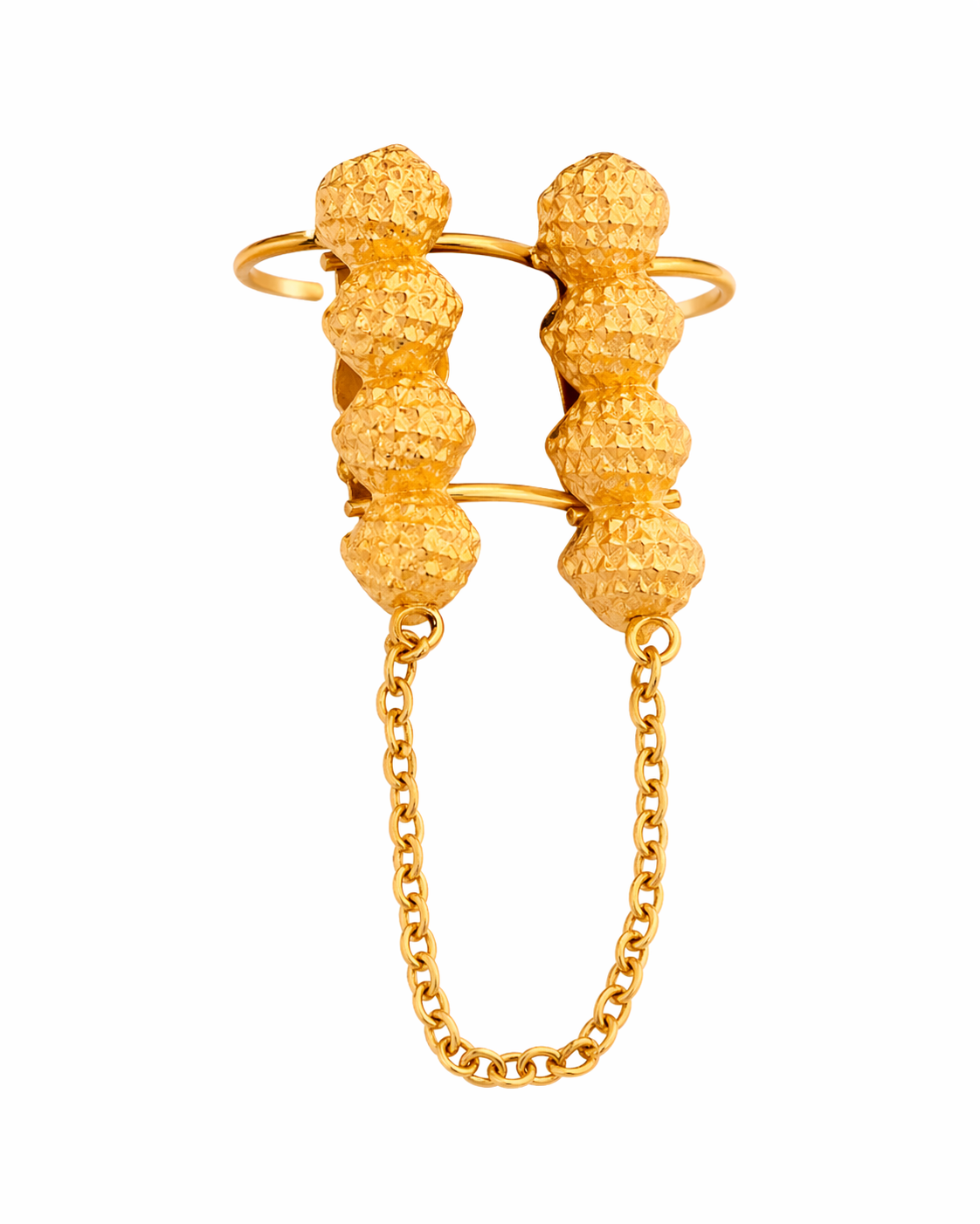 Bijou en or aux détails texturés