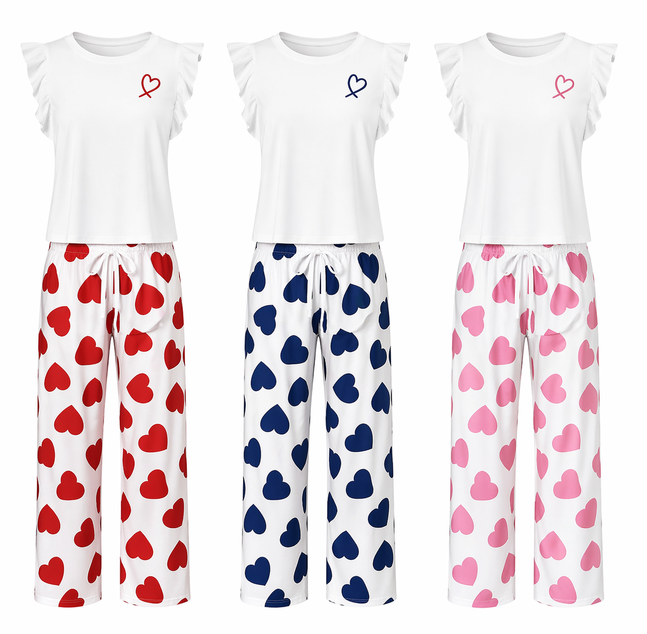 Paire de pyjamas avec cœurs