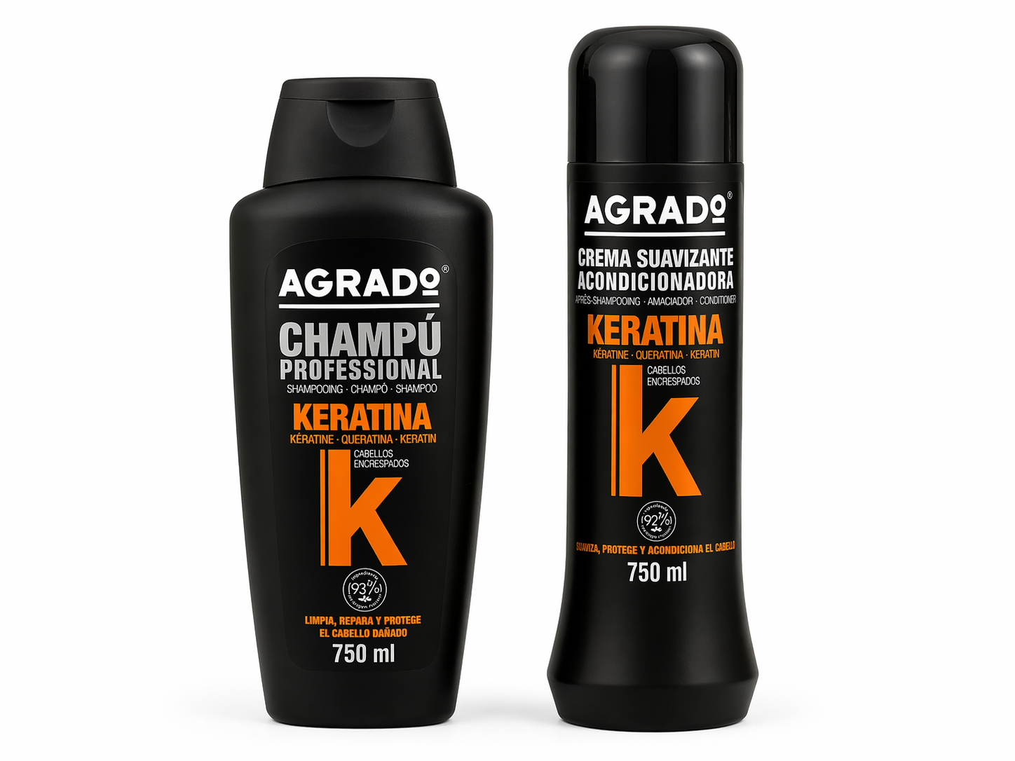 Bouteilles de soins capillaires professionnelles