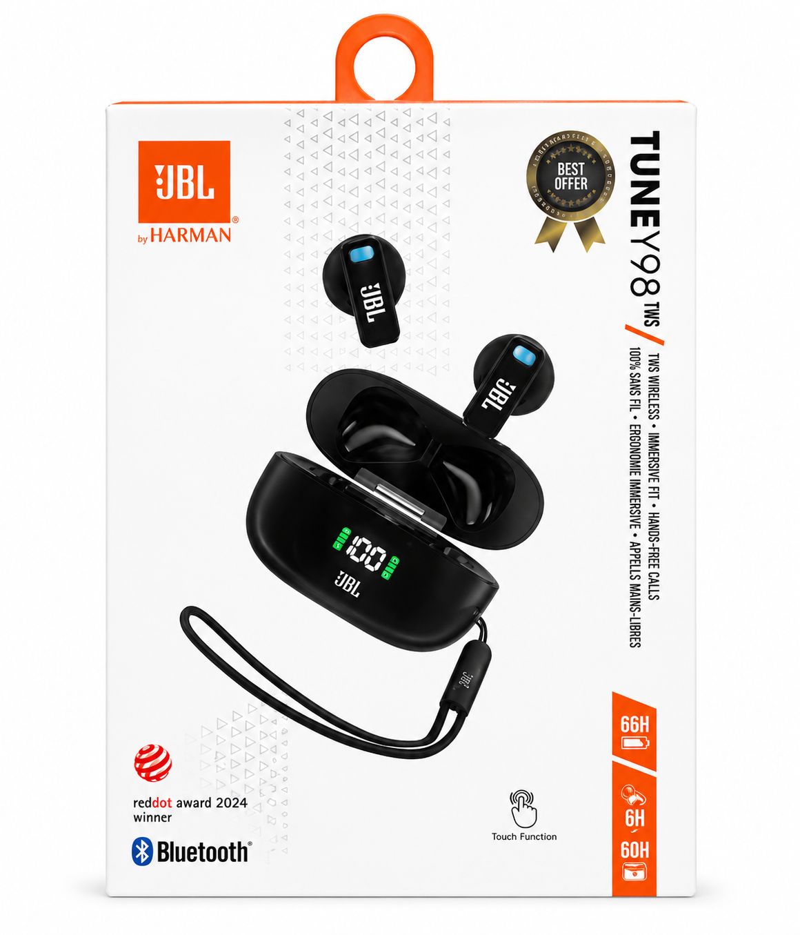 Boîte JBL TWS avec écouteurs et étui