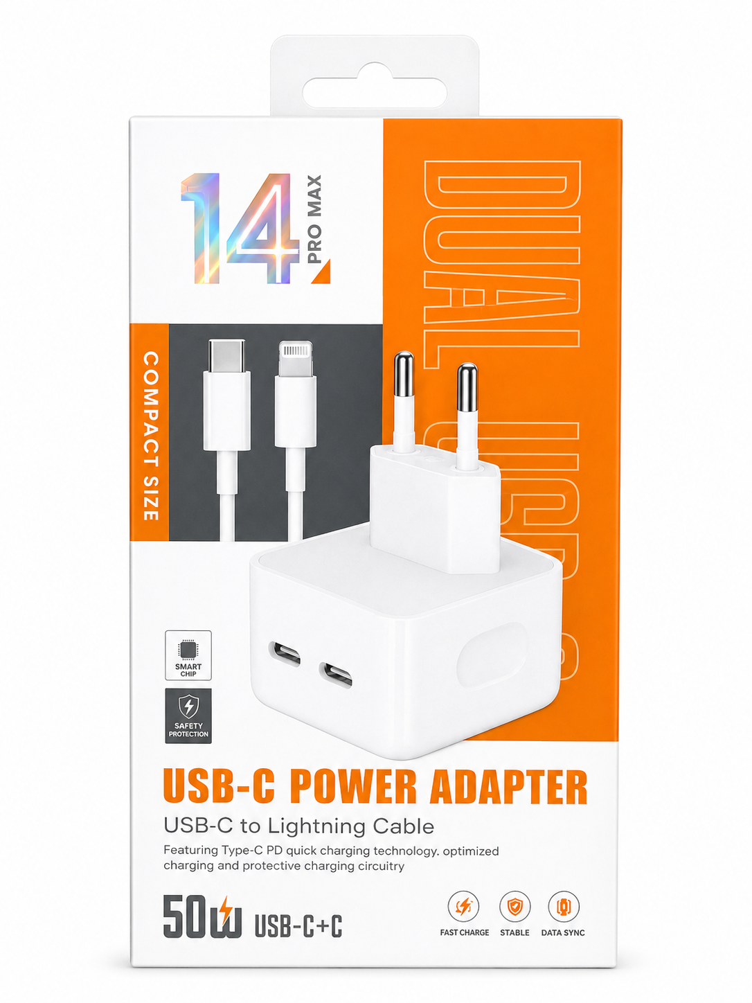 Emballage de chargeur USB-C compact