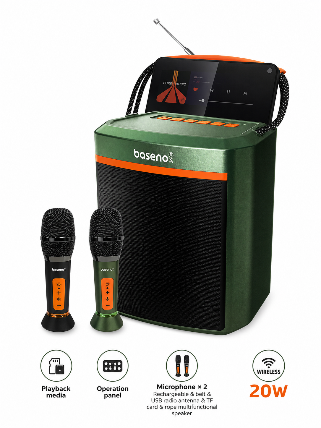 Baseno avec microphones sans fil