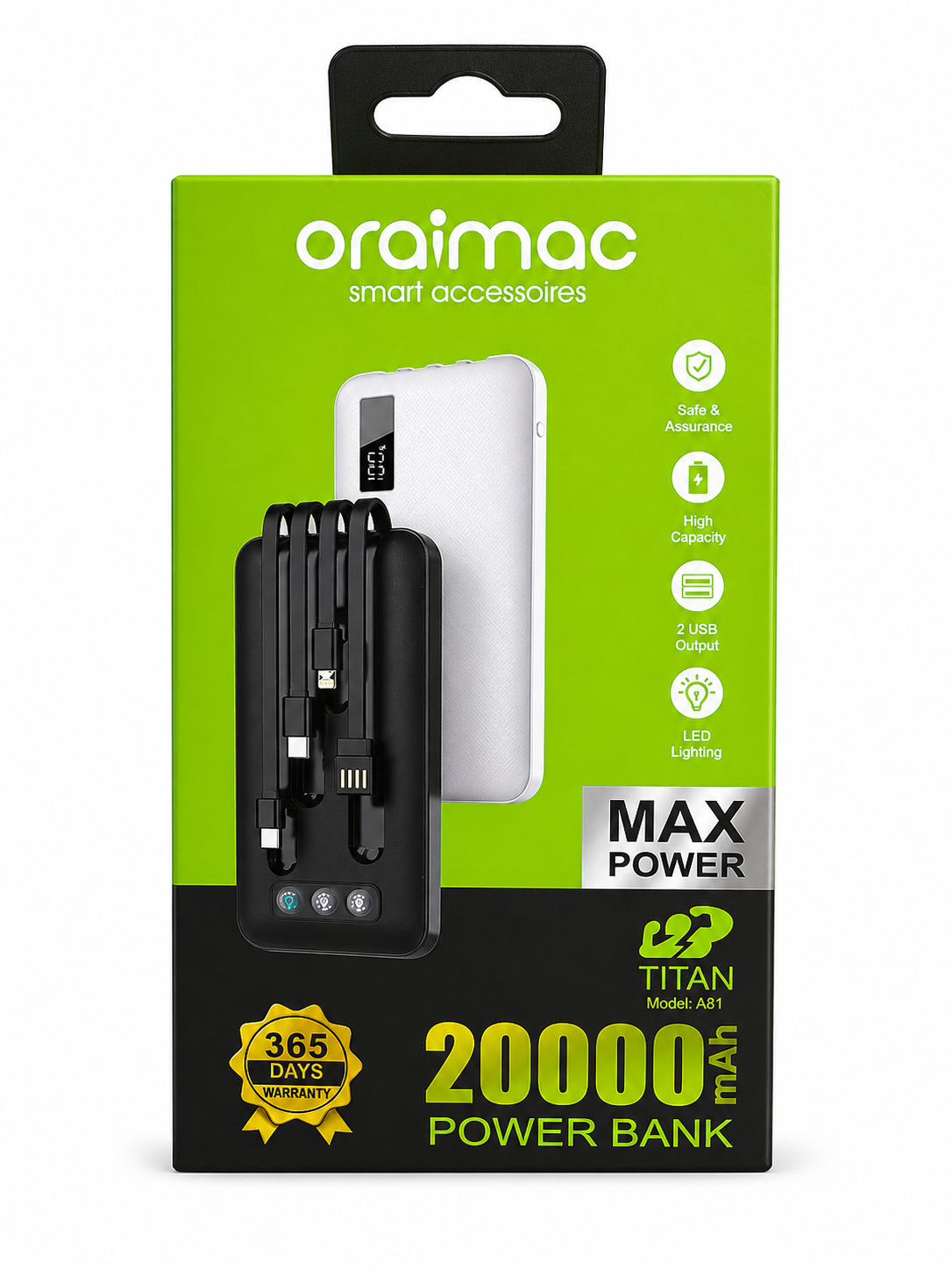 Emballage du power bank Titan A81