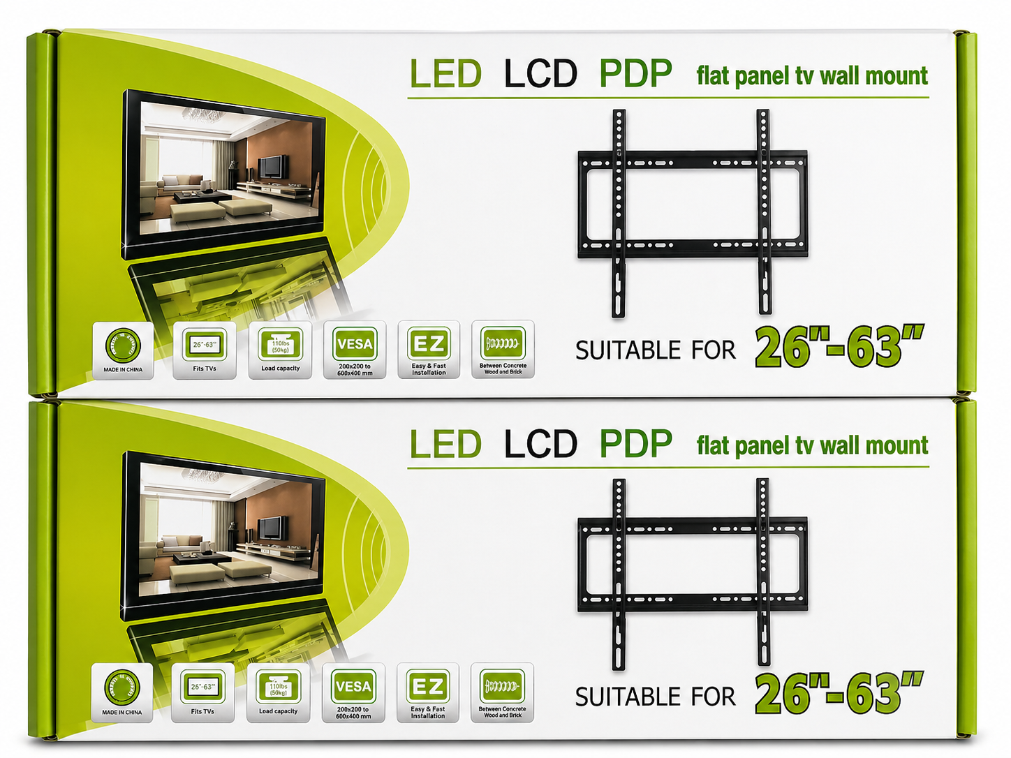 Conception d'emballage de support mural TV