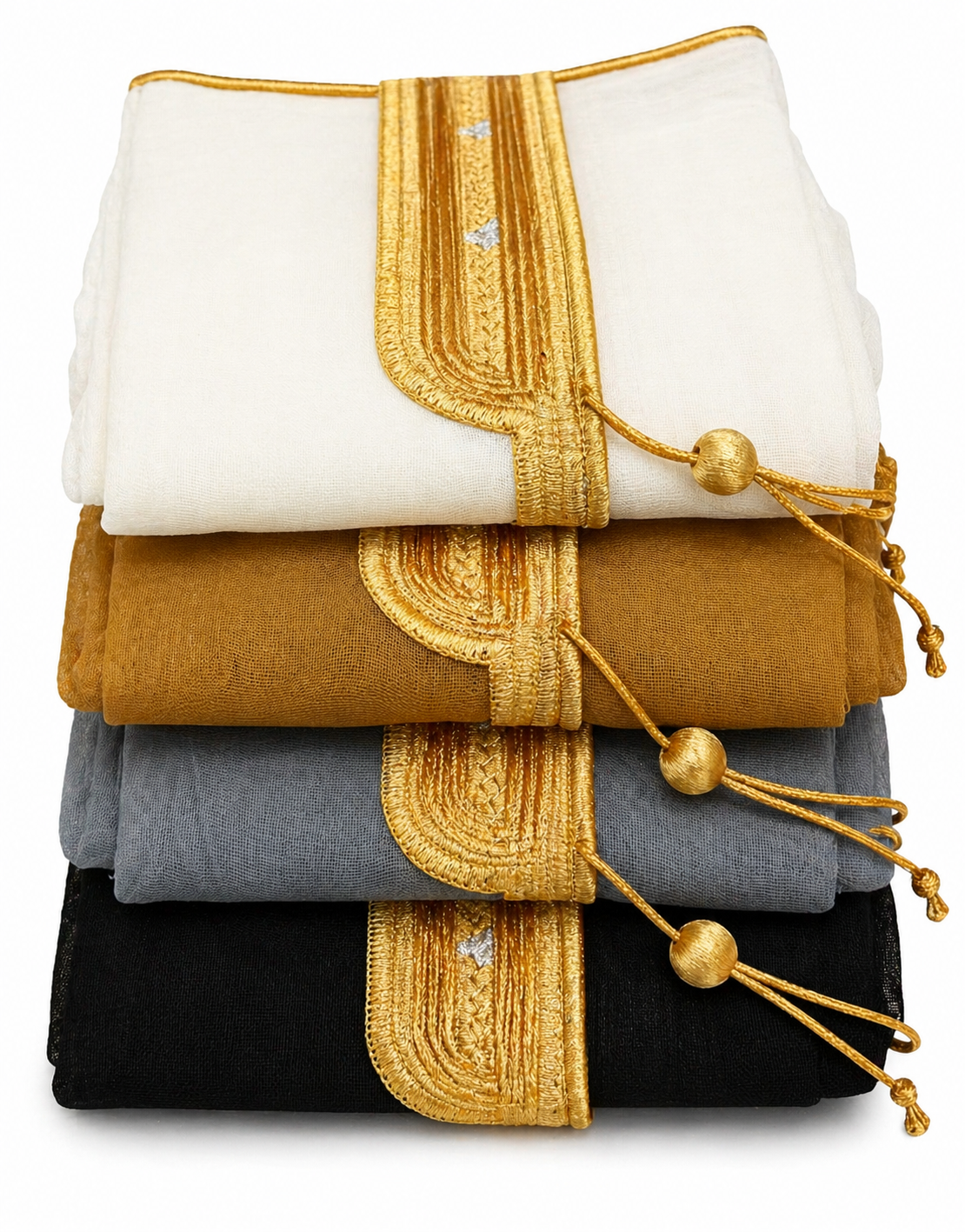 Écharpes élégantes avec broderie dorée