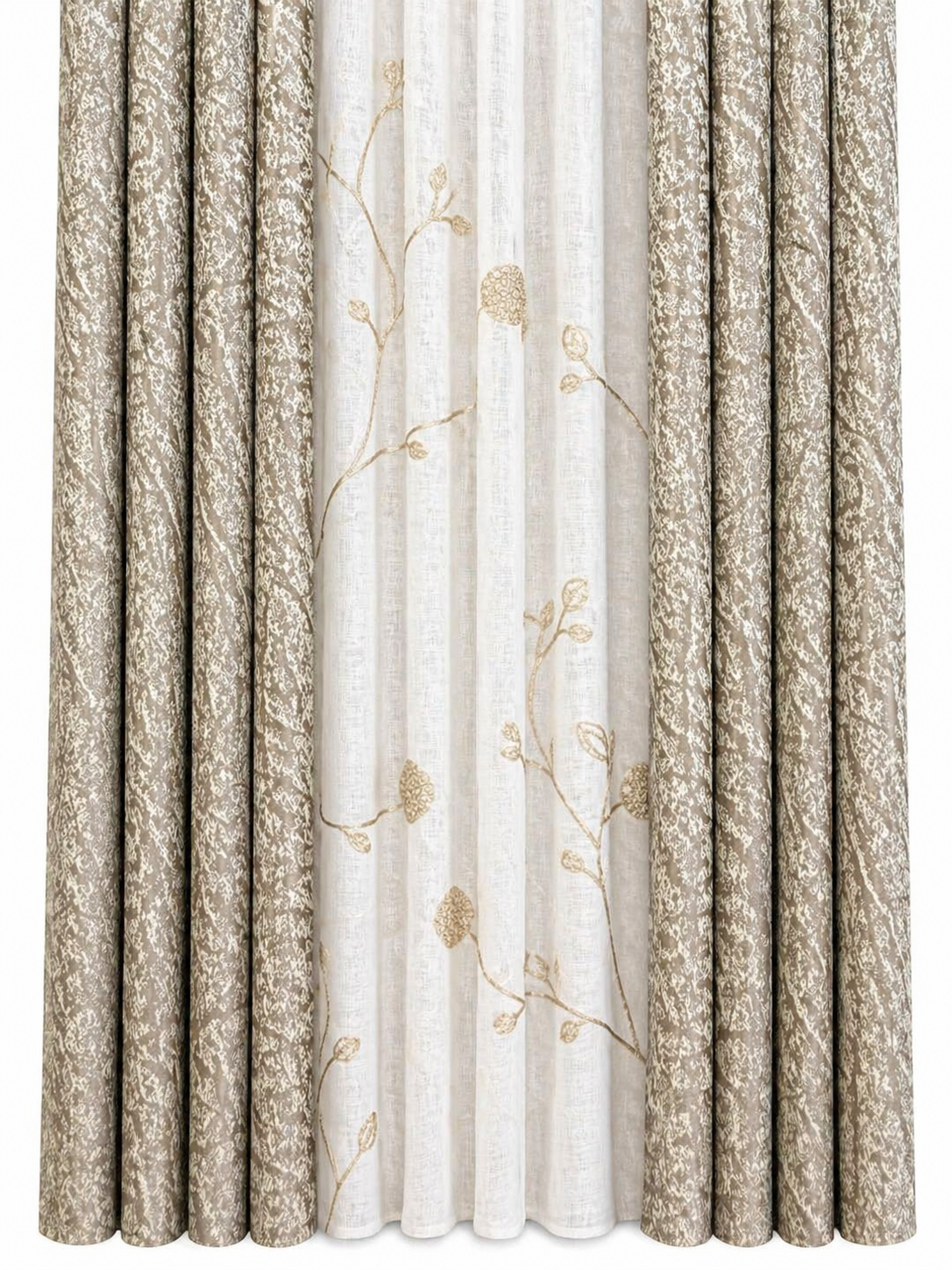 Rideau élégant avec broderie florale