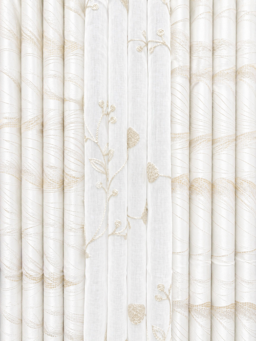Rideaux élégants aux motifs dorés