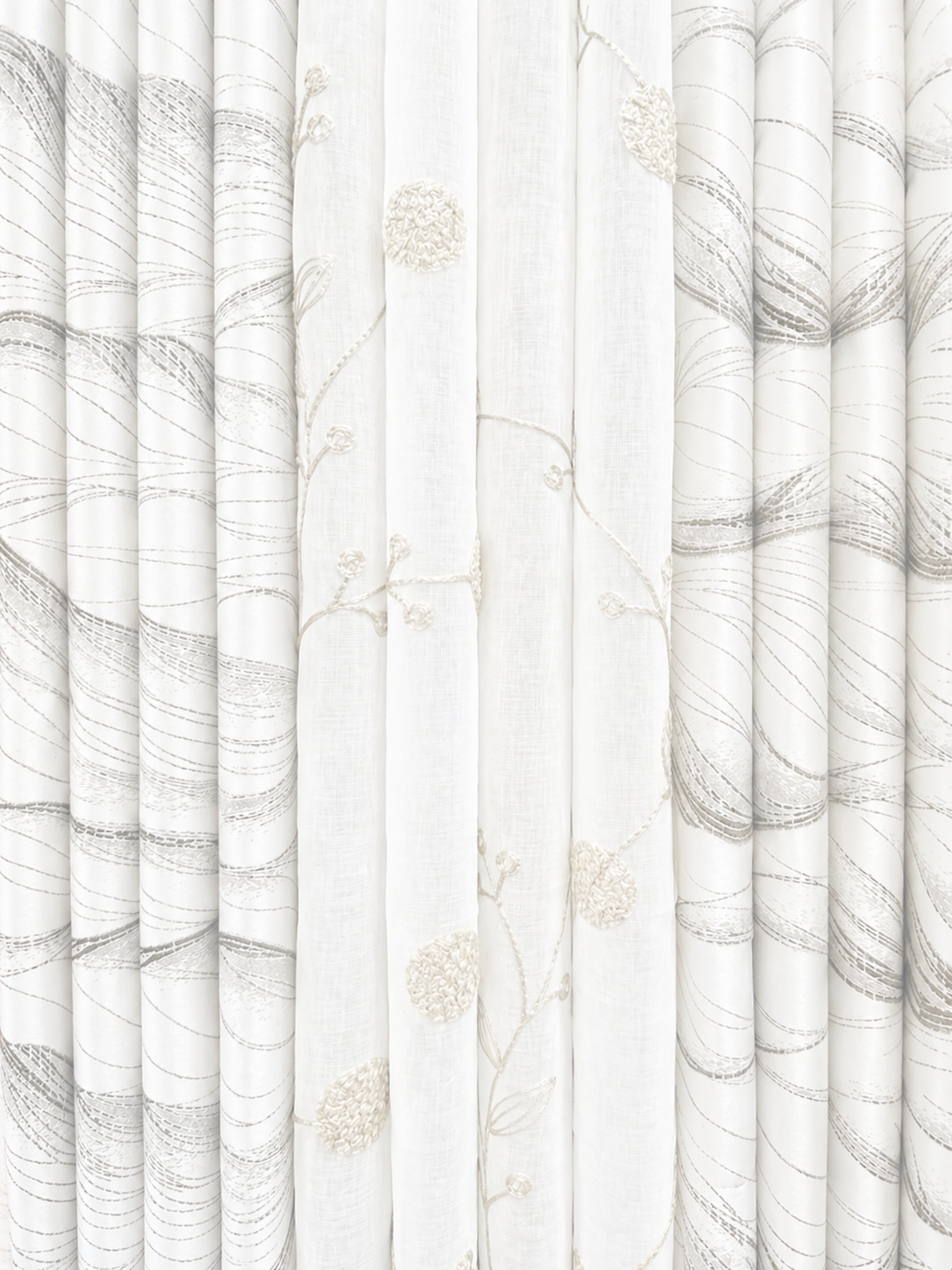 Rideaux blancs 3motifs