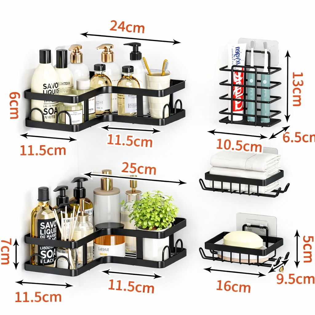 Étagères murales organisant les essentiels de bain