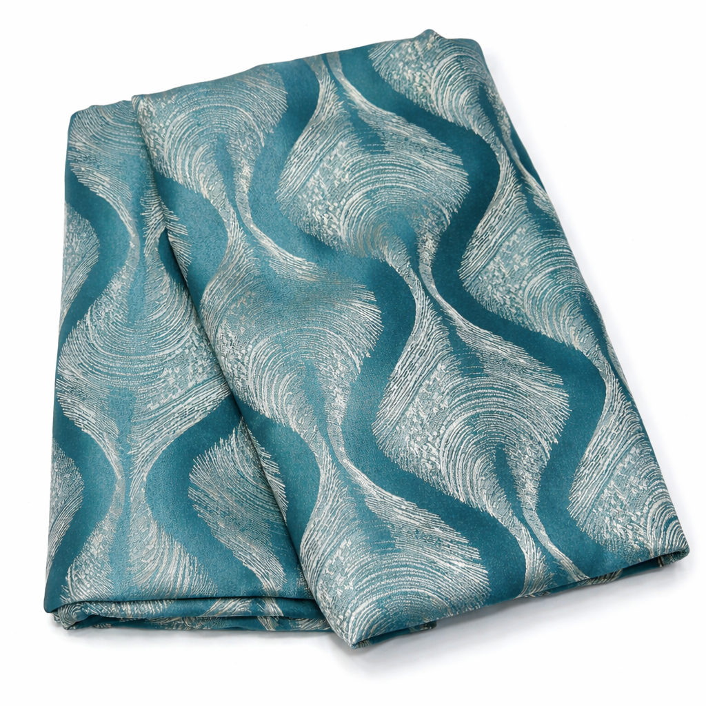 Rideaux Tissu plissé aux motifs ondulés