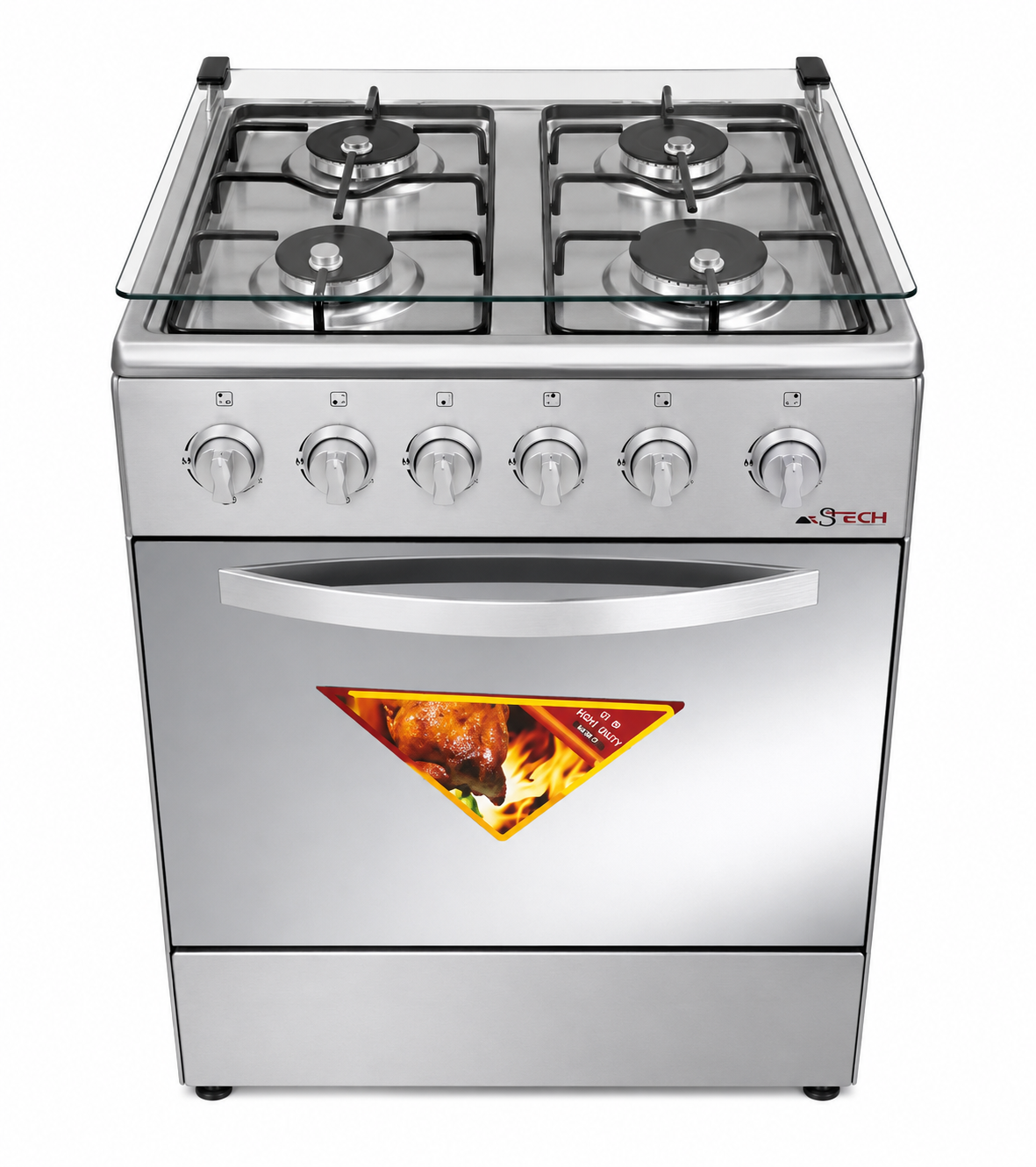 Cuisinière moderne en inox et verre