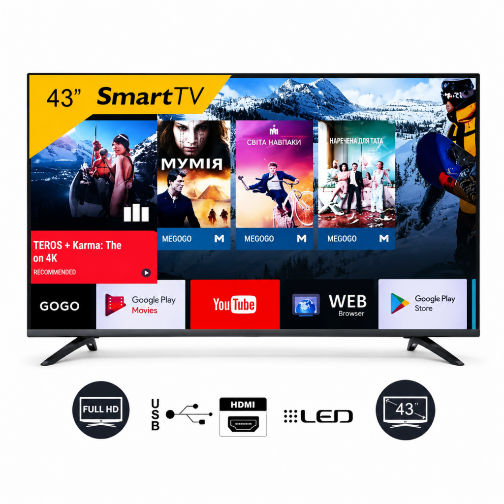 Téléviseur intelligent full option 43
