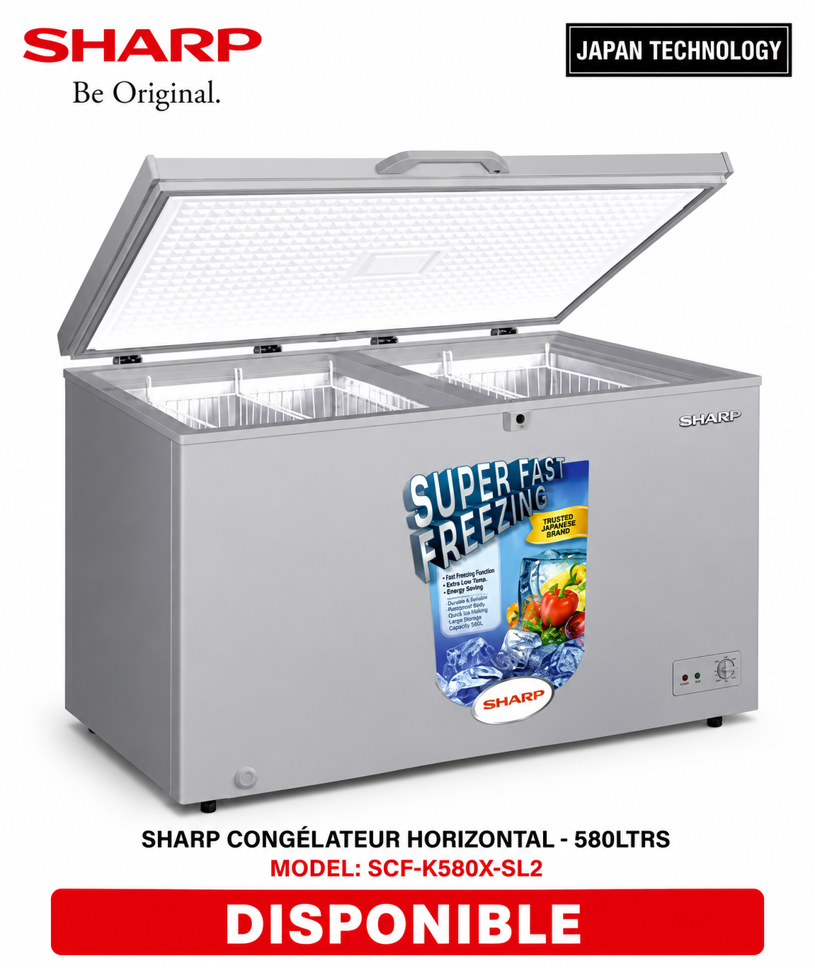 Congélateur horizontal Sharp - 580L