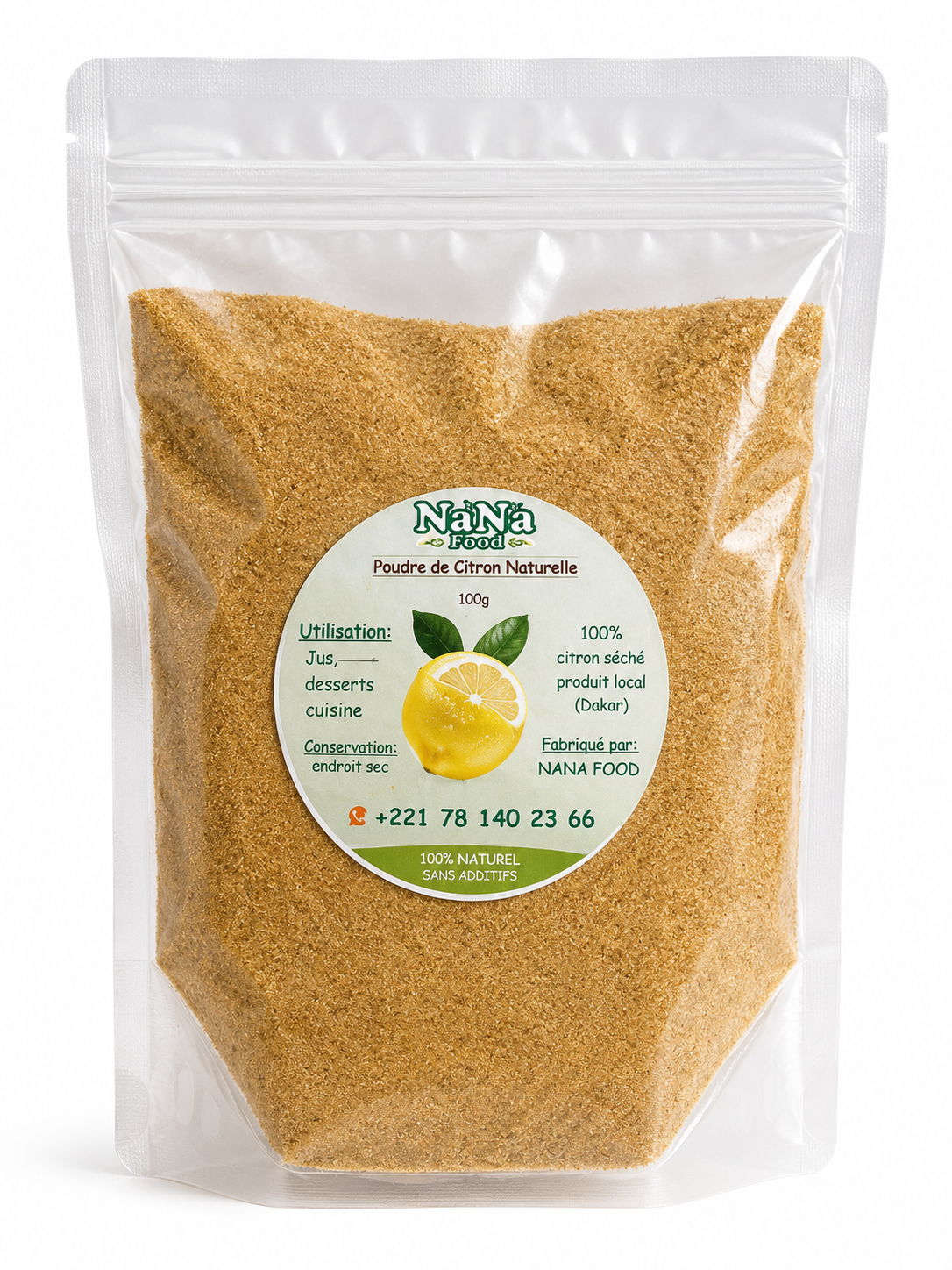 Poudre de citron naturelle