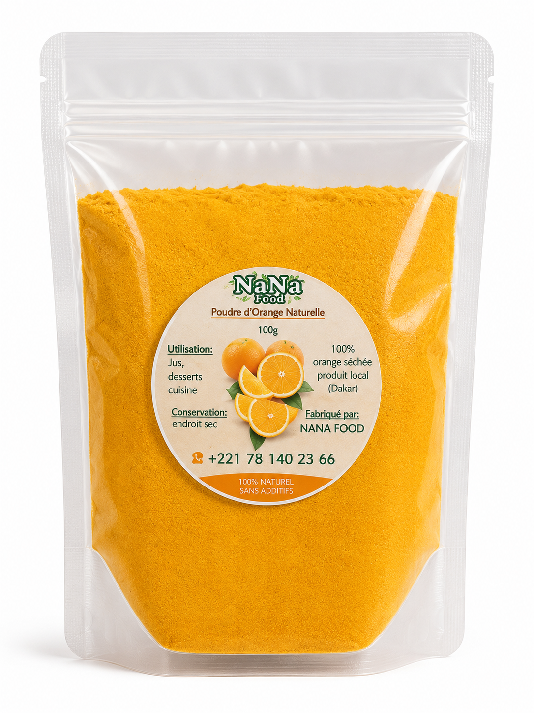 Poudre d'orange naturelle NaNa