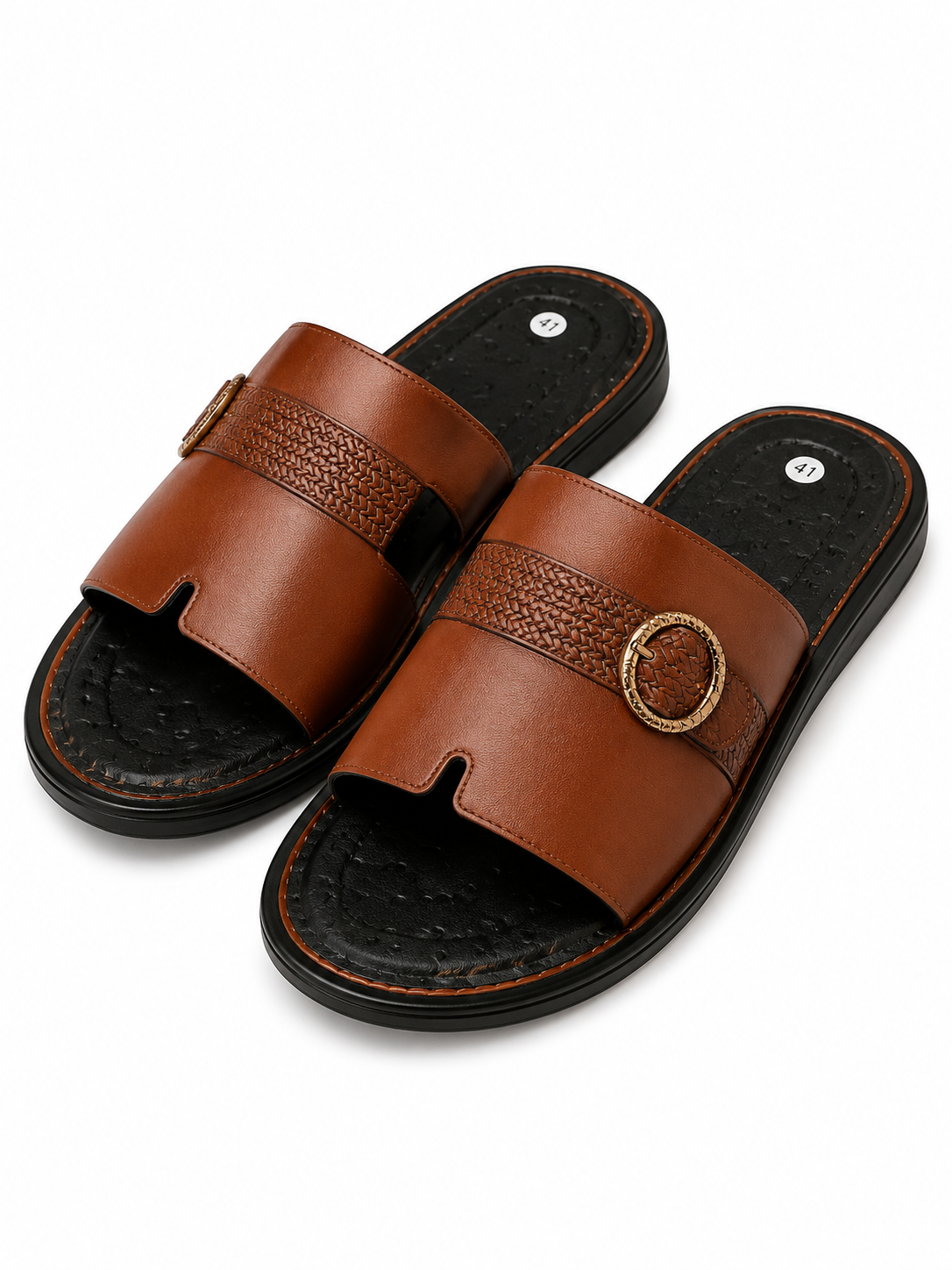 Sandales pour homme en cuir artificiel