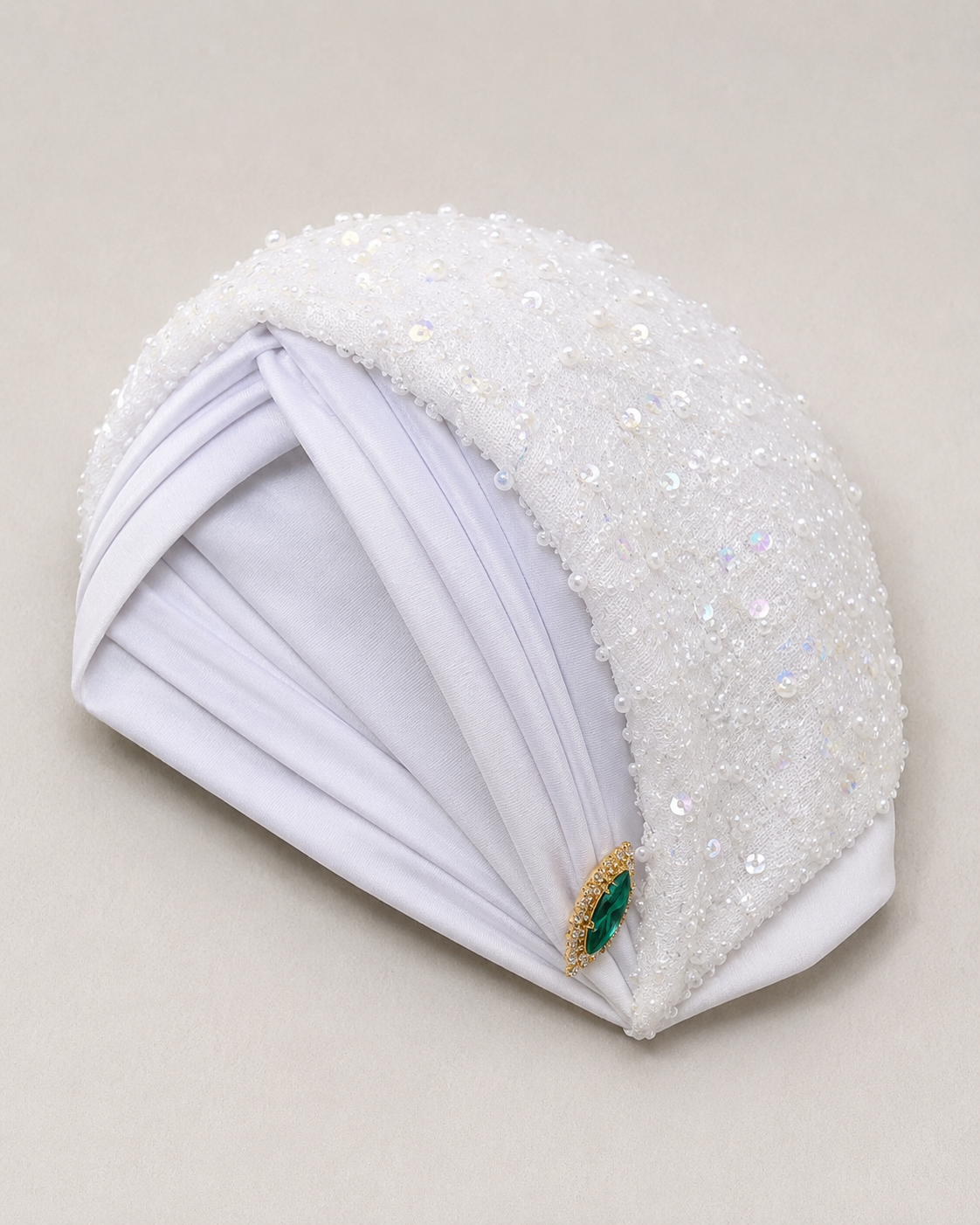 Turban décor perlé