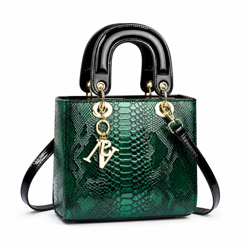 Sac à main en python émeraude