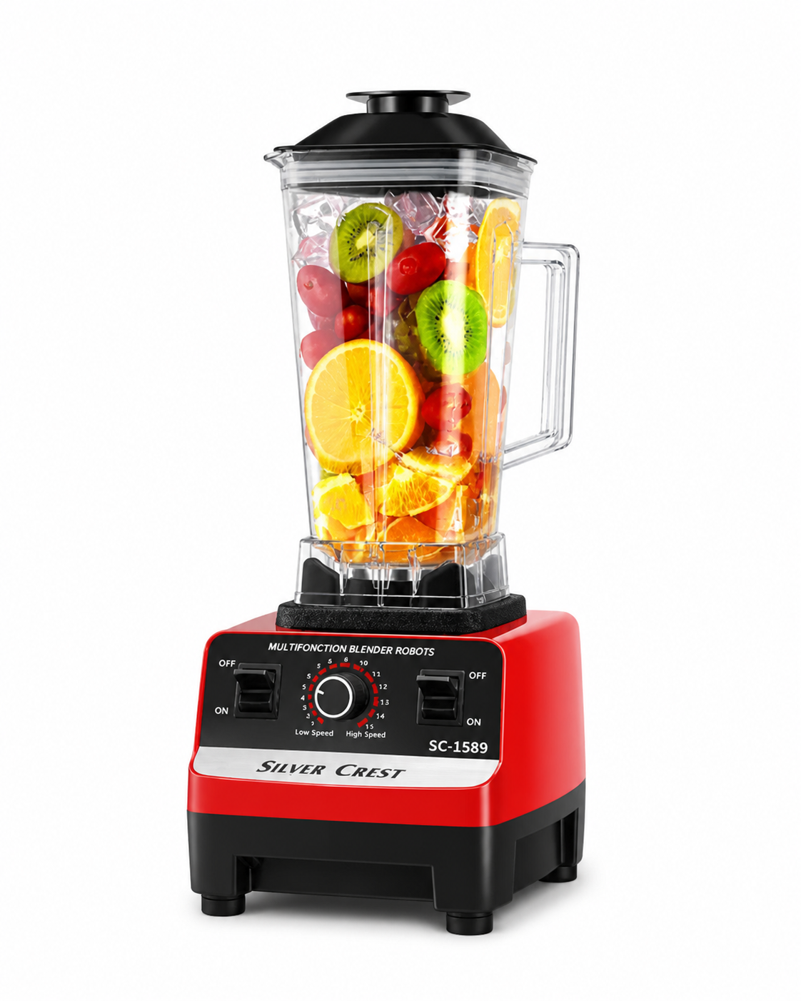 Mixeur multifonction avec fruits colorés