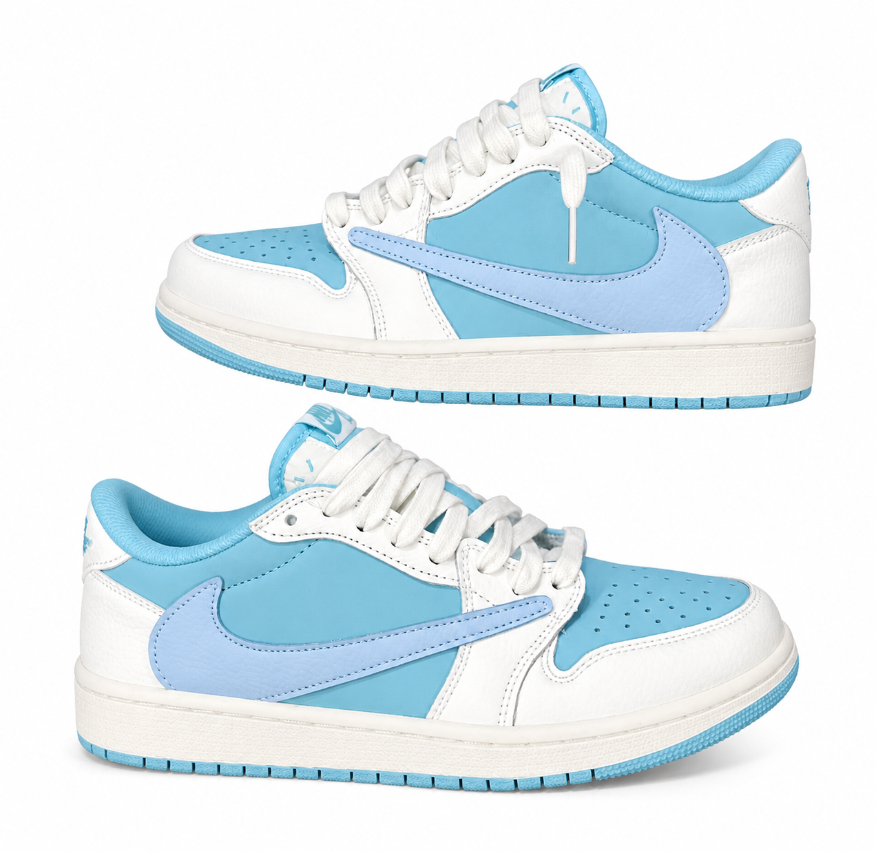 Sneakers Nike blanches et bleu clair