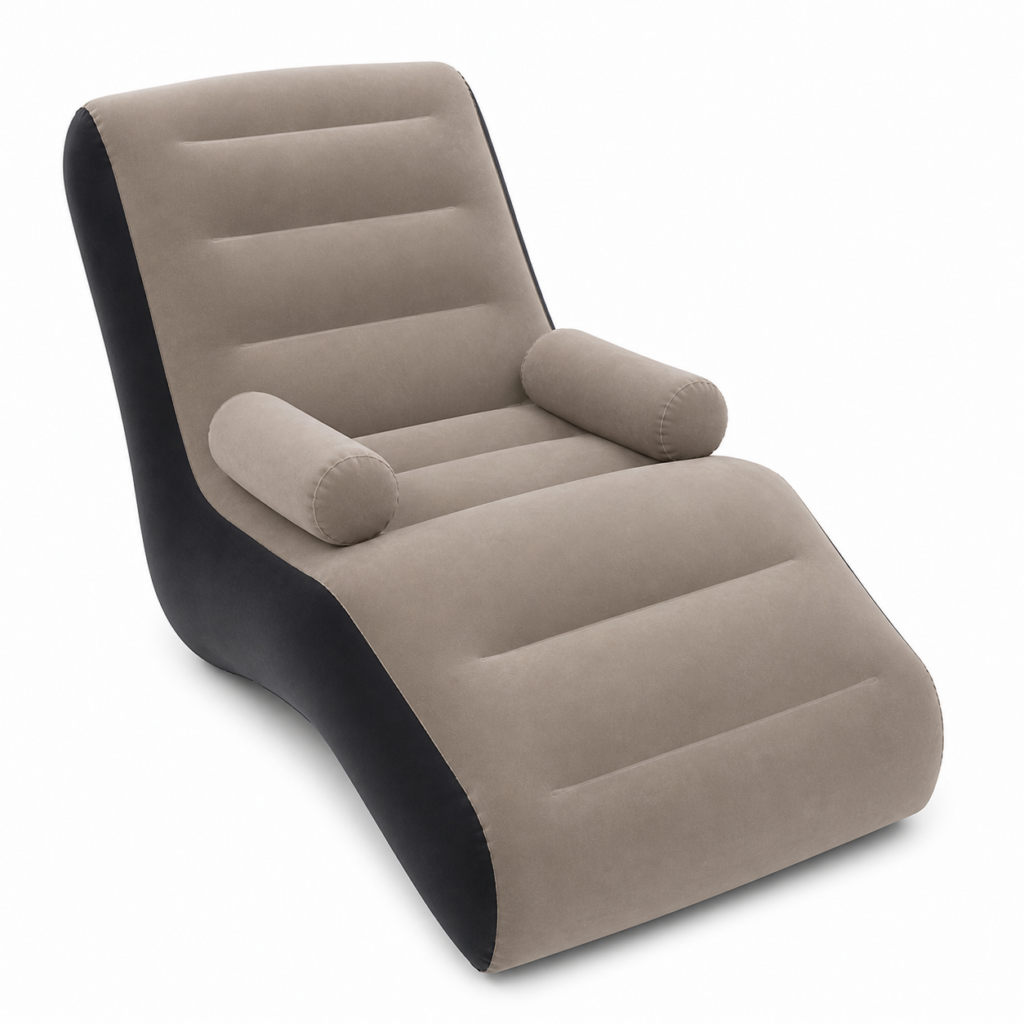 Chaise longue gonflable beige