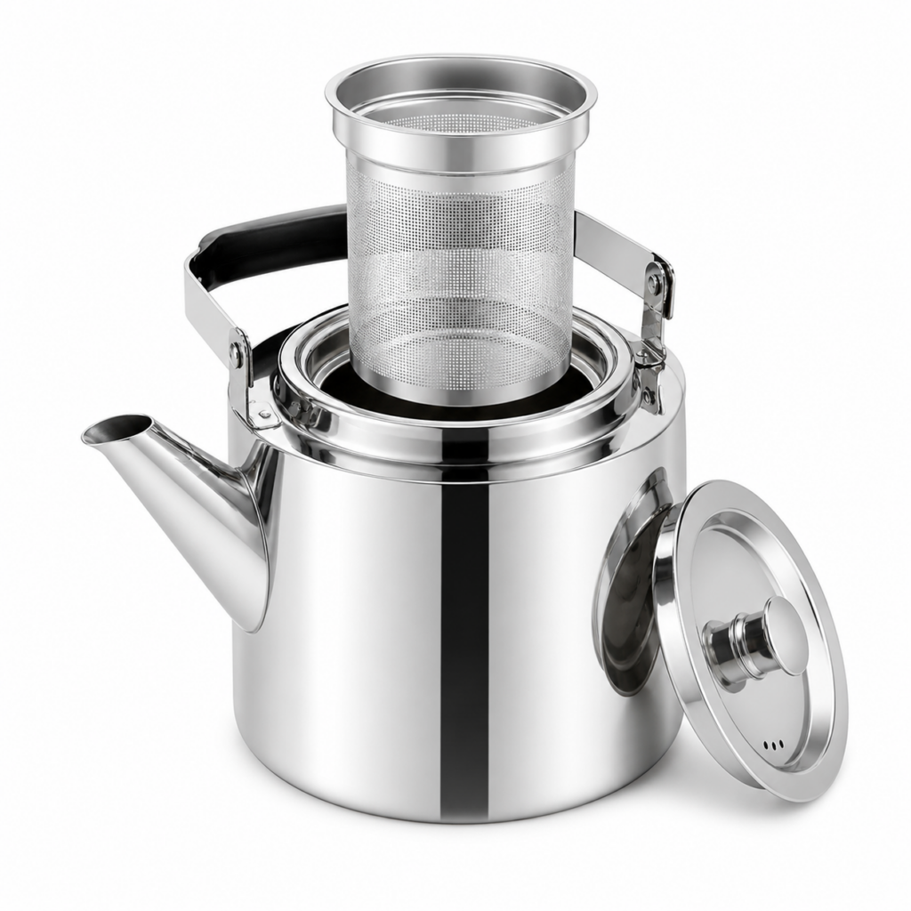 Bouilloire en inox avec infuseur