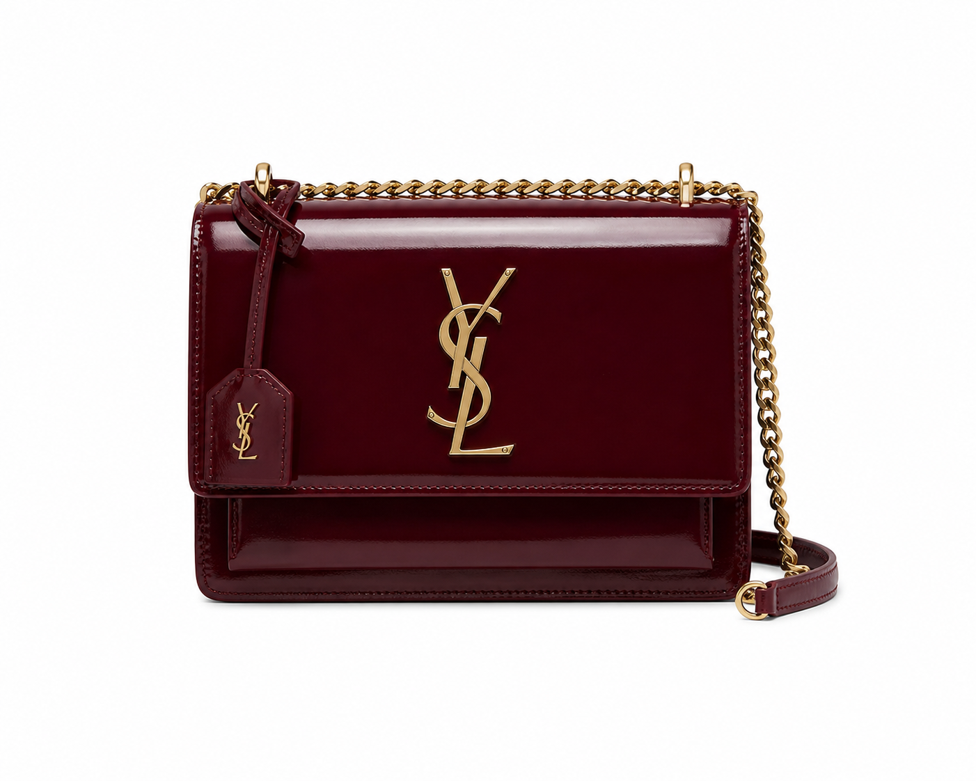 Sac à main en cuir verni YSL