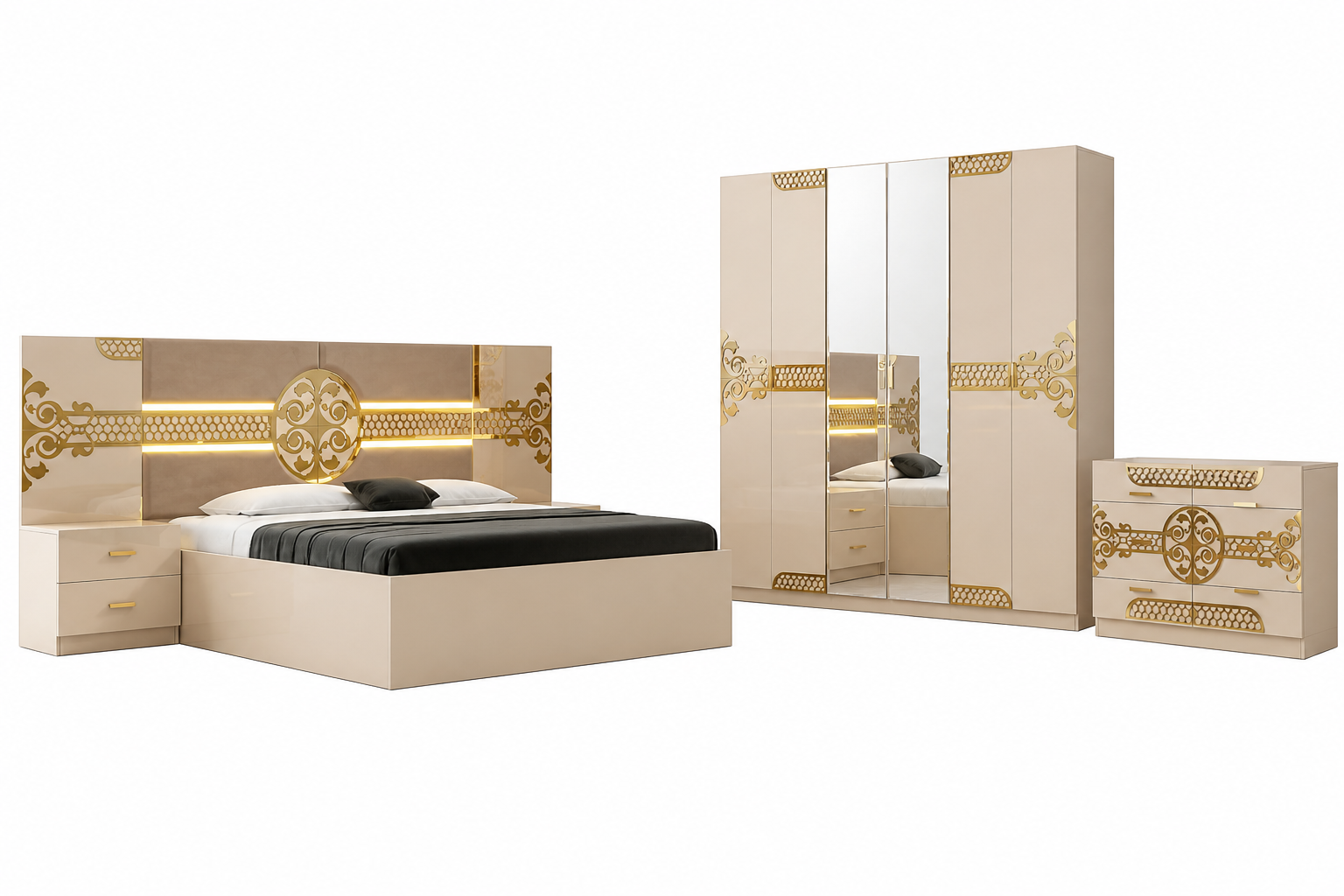 Chambre moderne luxe avec dorures