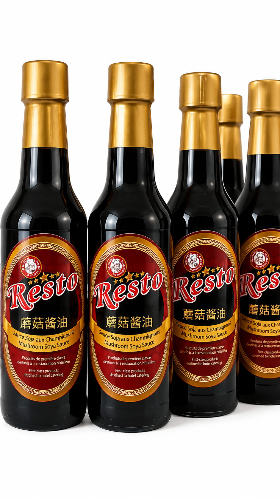 Bouteilles de sauce soja Resto