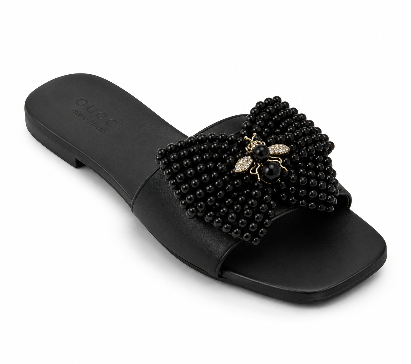 Sandale Gucci à strass et nœud