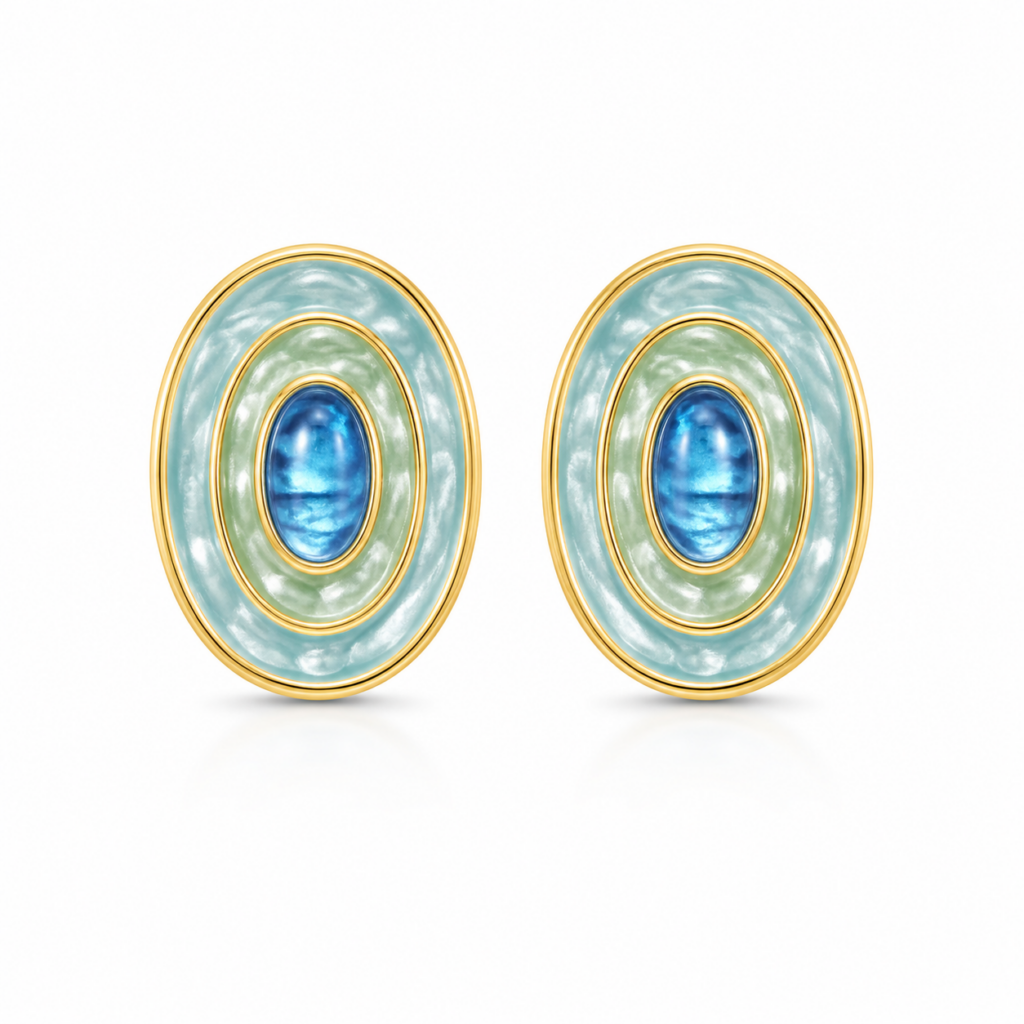 Boucles d'oreilles ovales en or