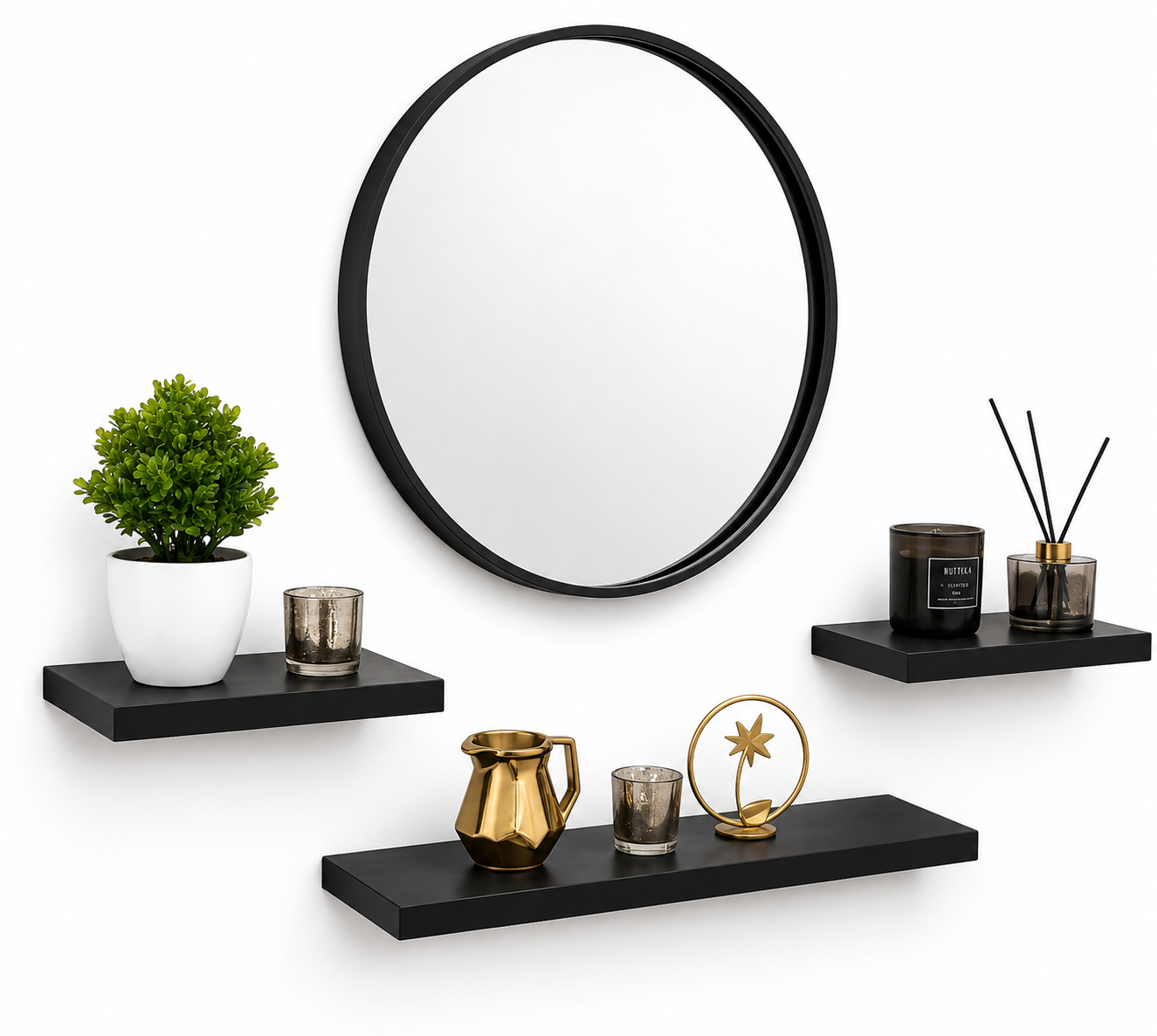Vignette moderne avec miroir circulaire