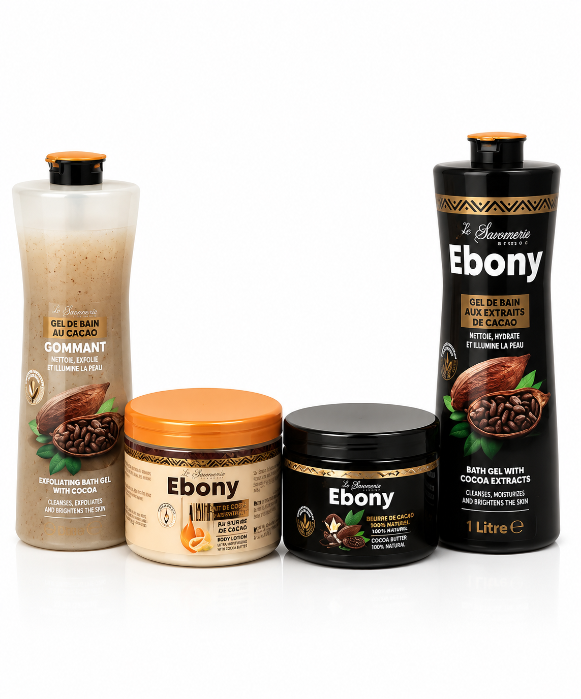 Pack Complet Ebony au Cacao – Routine Corps Hydratante & Nourrissante