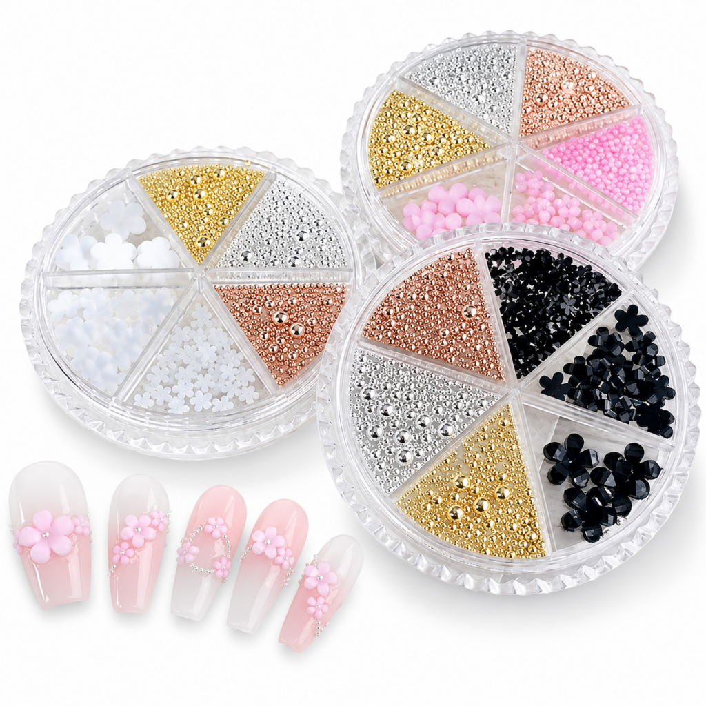Kit Décoration Ongles 3D Strass - Fleurs Nail Art Premium