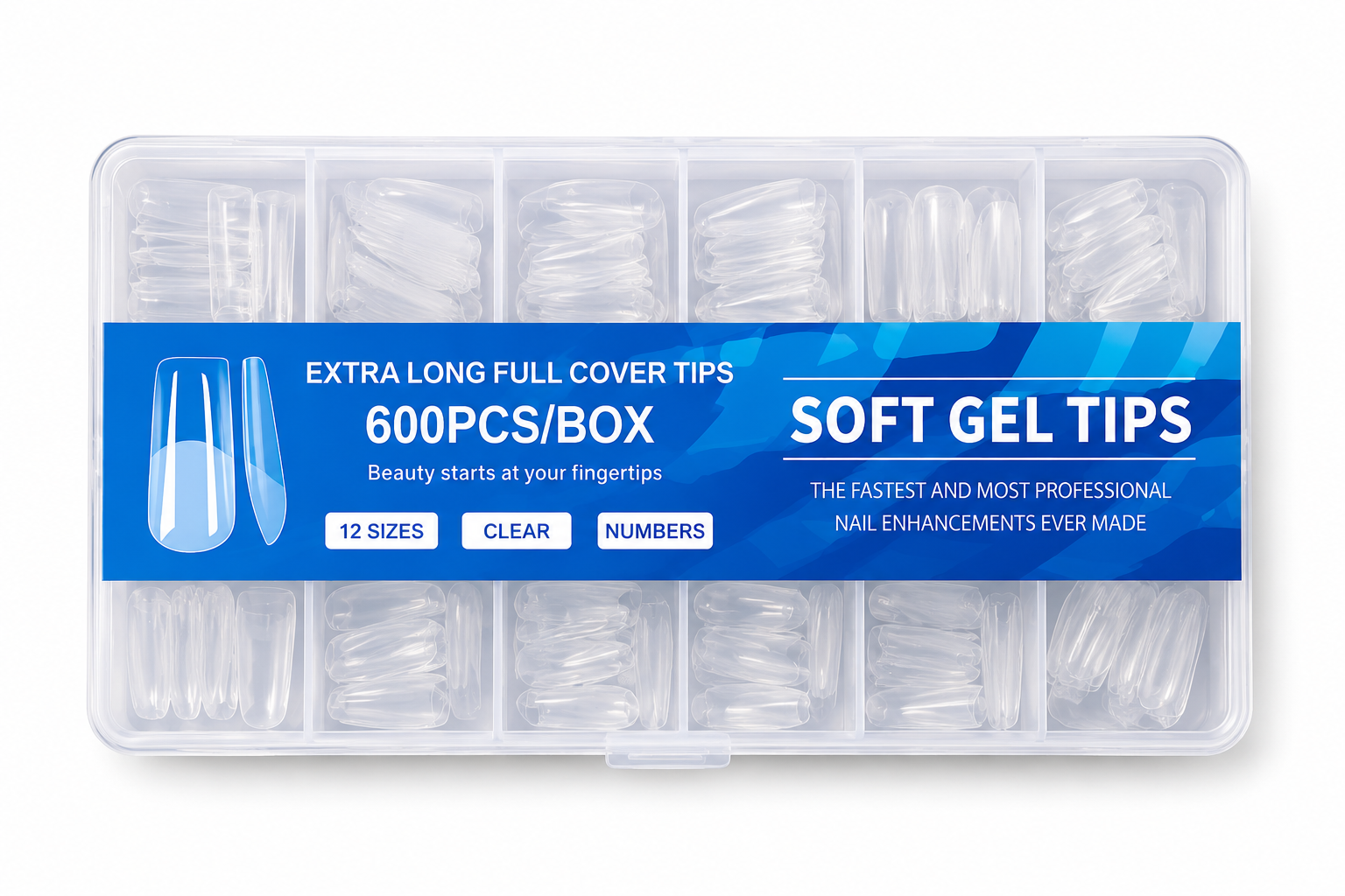 Faux Ongles Sizes 12 Capsules Soft Gel Premium 600 Pièces – Full Cover Professionnelles