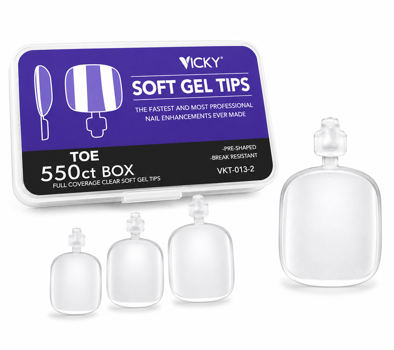 Capsules Soft Gel pour Ongles de Pieds – Boîte de 550 Pièces