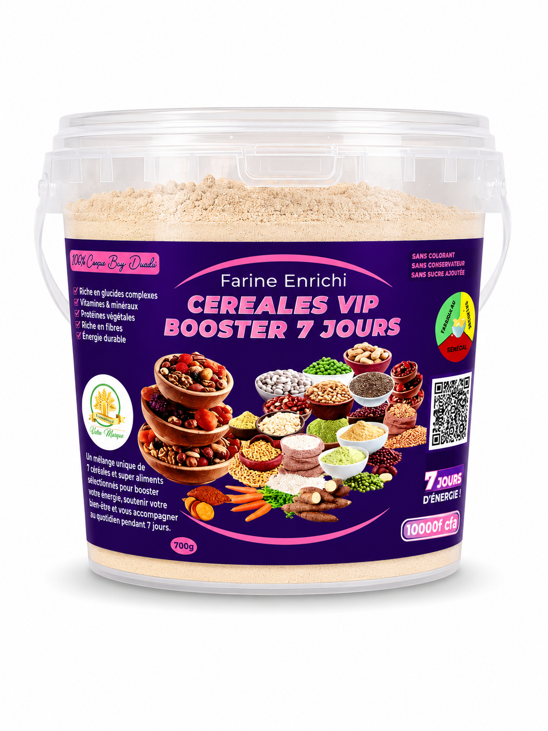 Farine Enrichie Céréales VIP Booster 7 Jours – Mélange Nutritionnel Énergétique