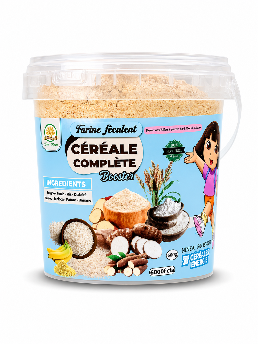 Farine Féculente Céréale Complète Booster 600 g – Farine Infantile Naturelle dès 6 Mois