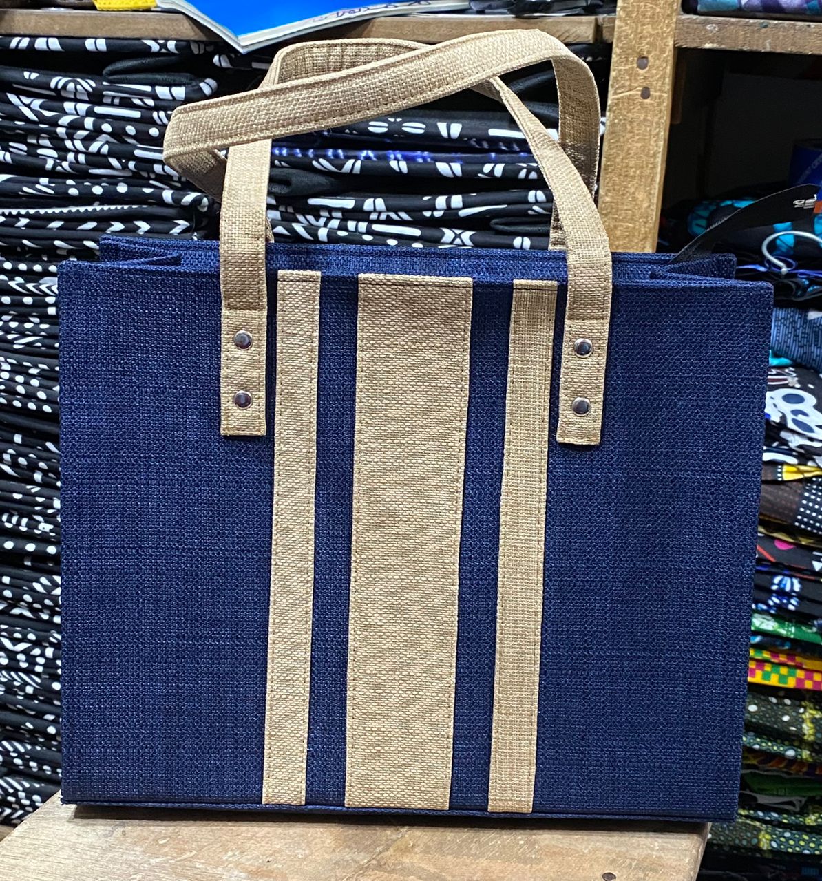 Sac Cabas Élégant Bicolor – Grand Sac de Shopping et de Voyage – Image 5