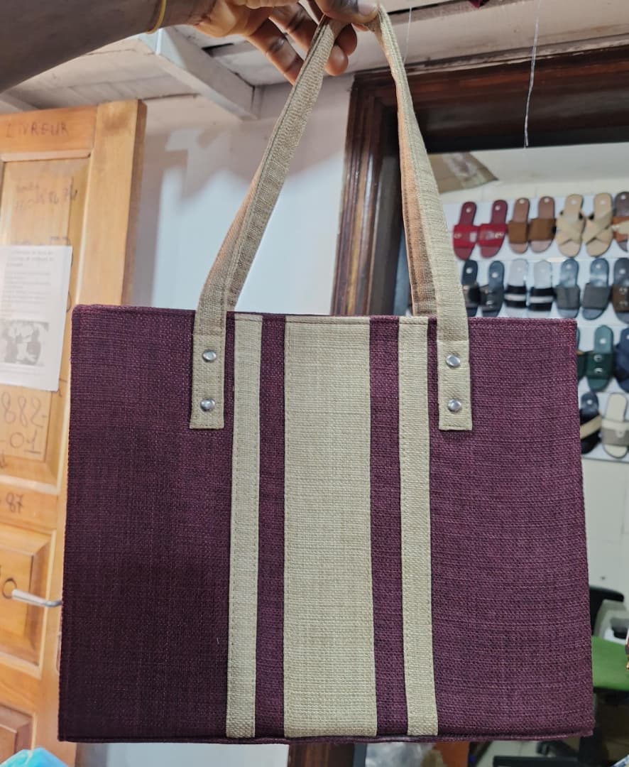 Sac Cabas Élégant Bicolor – Grand Sac de Shopping et de Voyage – Image 4
