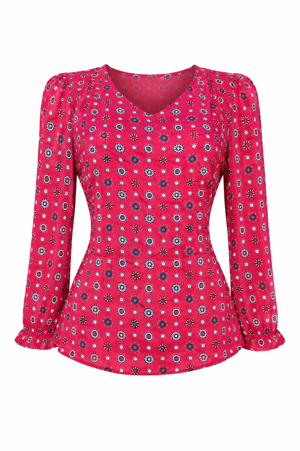Haut rose à motifs floraux